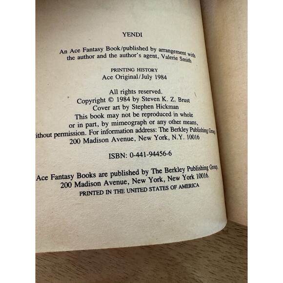 Steven Brust, Fantasy Novels, Yendi, To Reign in Hell, Teckla, set 1980s PB VTG - Picture 4 of 14